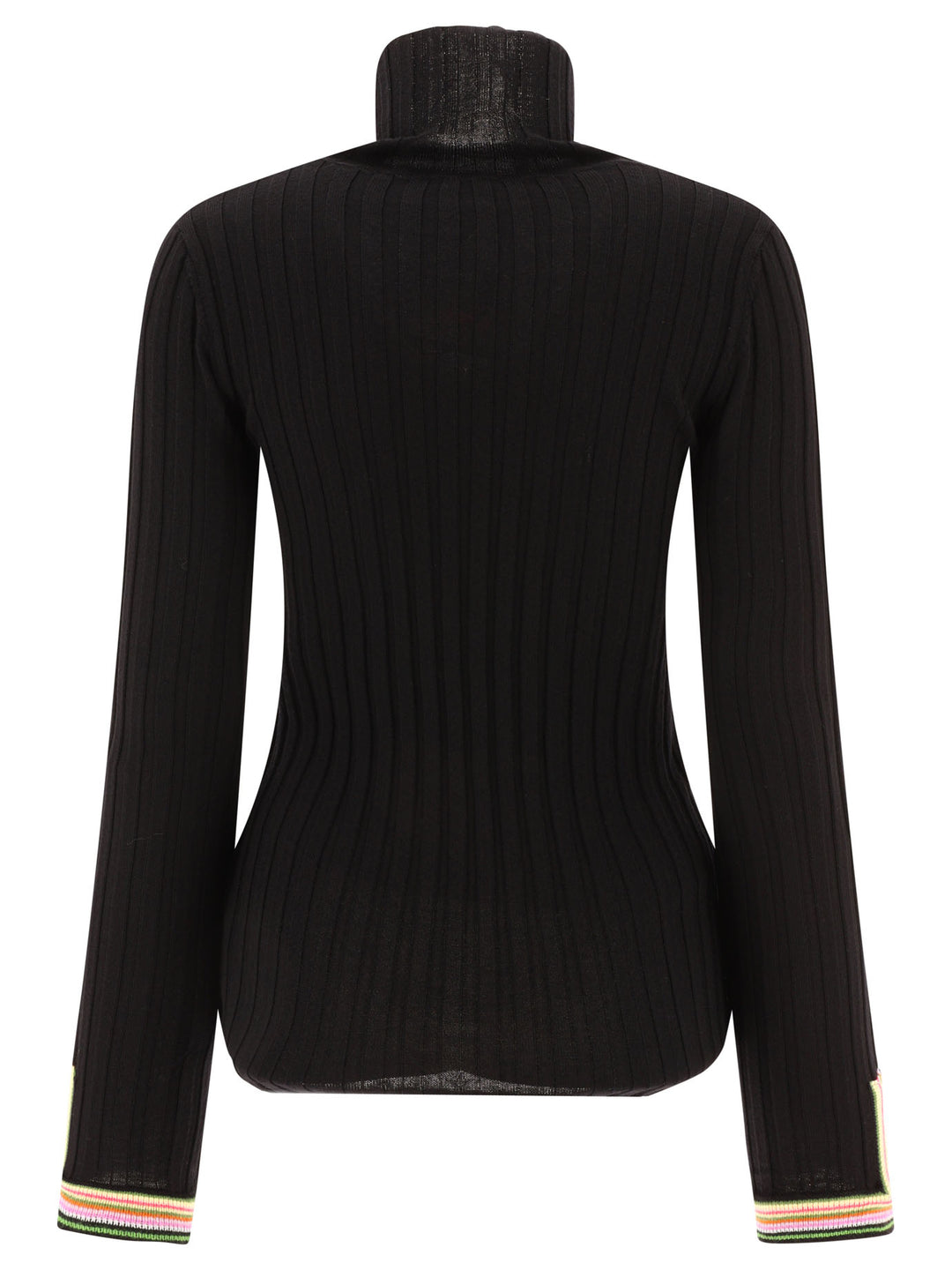 Turtleneck With Contrasting Profiles Knitwear Nero