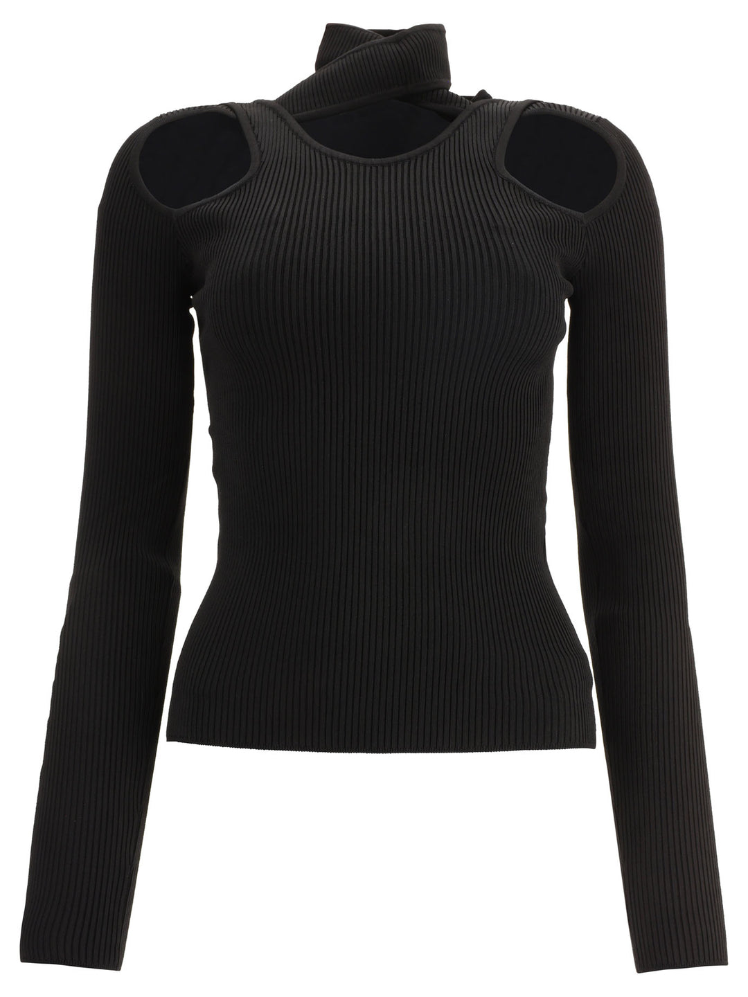 Turtleneck With Cut-Out Knitwear Nero