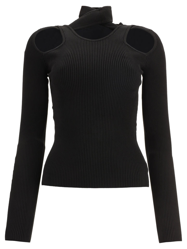 Turtleneck With Cut-Out Knitwear Nero