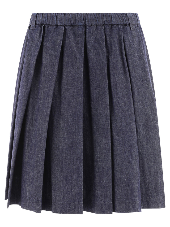 Pleated Skirt Gonne Blu