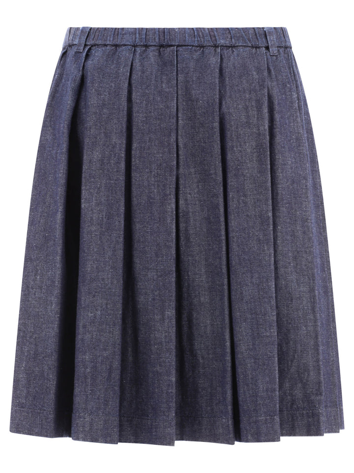 Pleated Skirt Gonne Blu