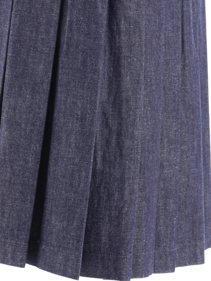 Pleated Skirt Gonne Blu