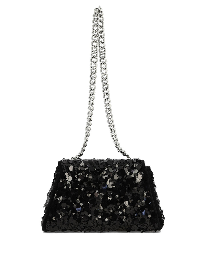 Sequin Bow Mini Borse A Spalla Nero