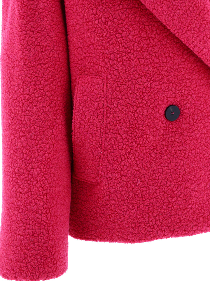 Bouclè Coat Coats Fucsia