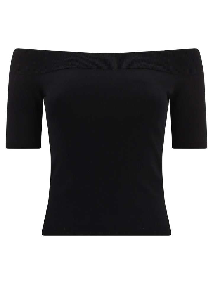 Boat-Neck Top Top Nero