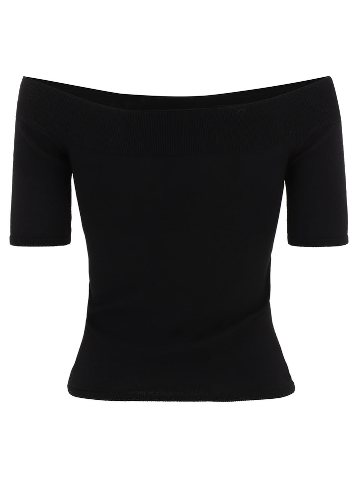 Boat-Neck Top Top Nero