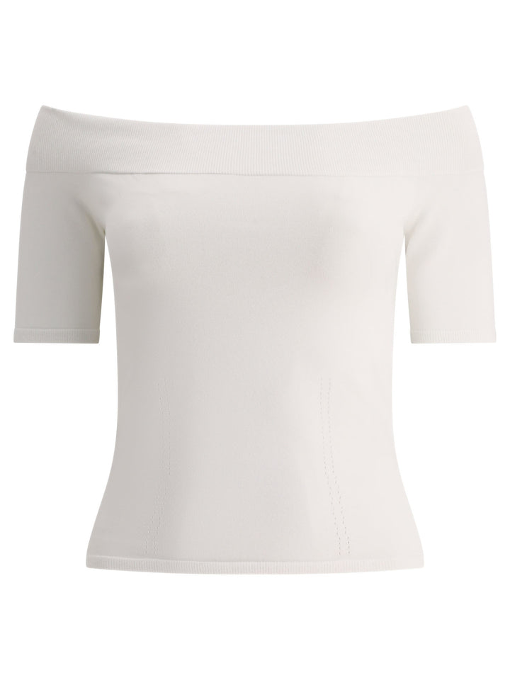 Boat-Neck Top Top Bianco