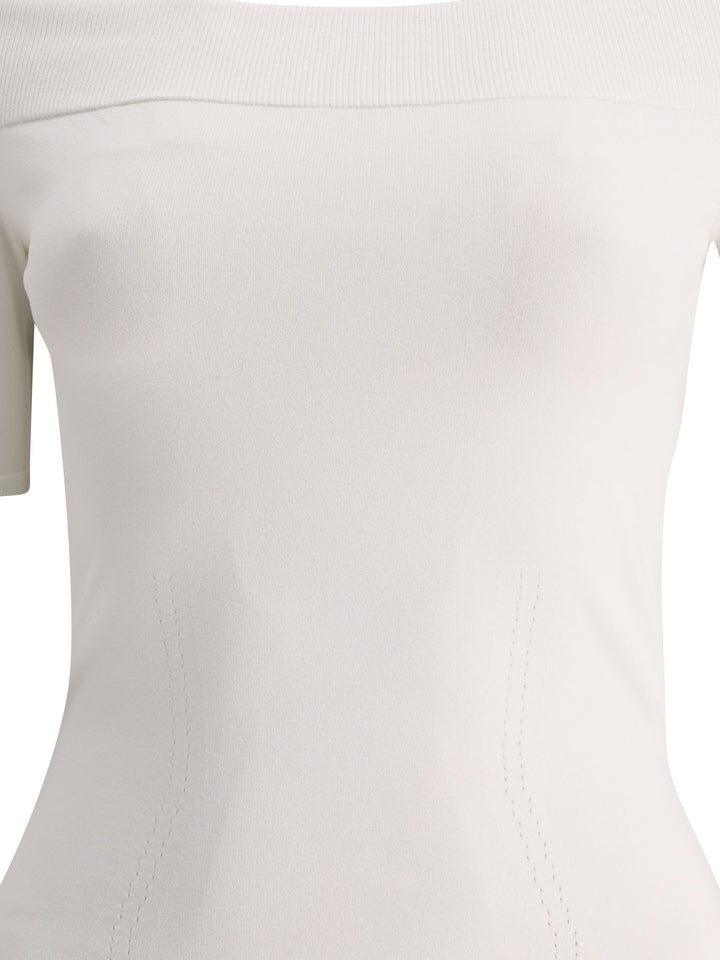 Boat-Neck Top Top Bianco