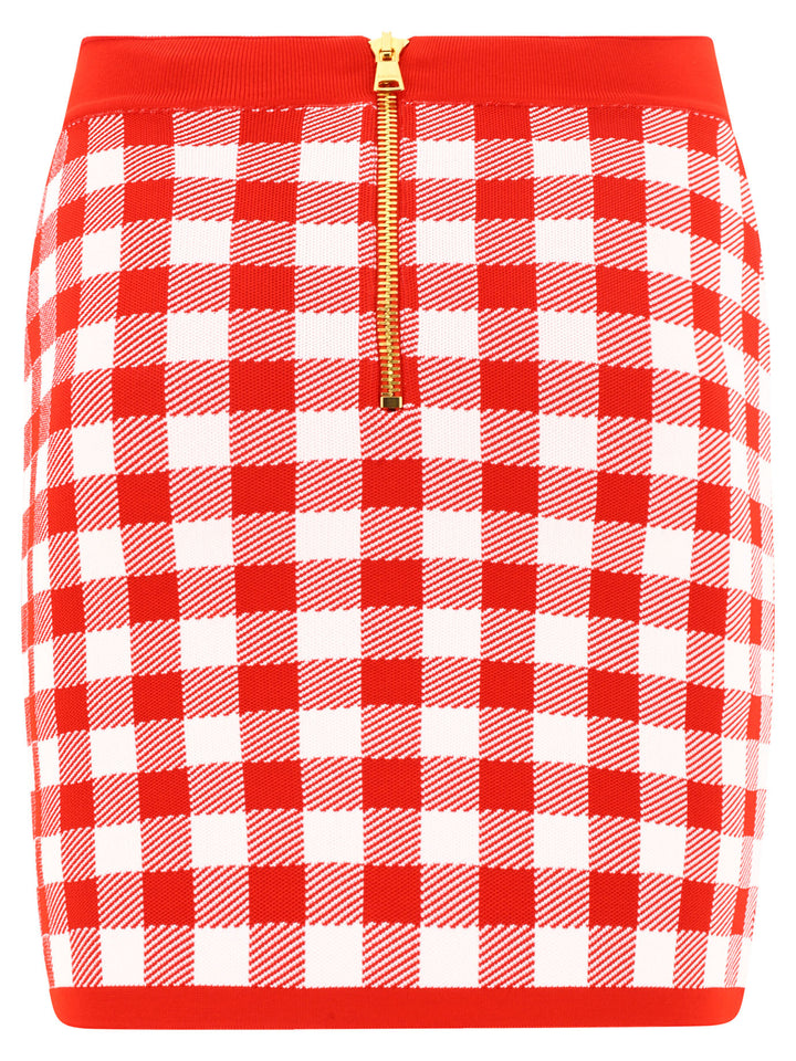 Gingham Skirt Gonne Rosso