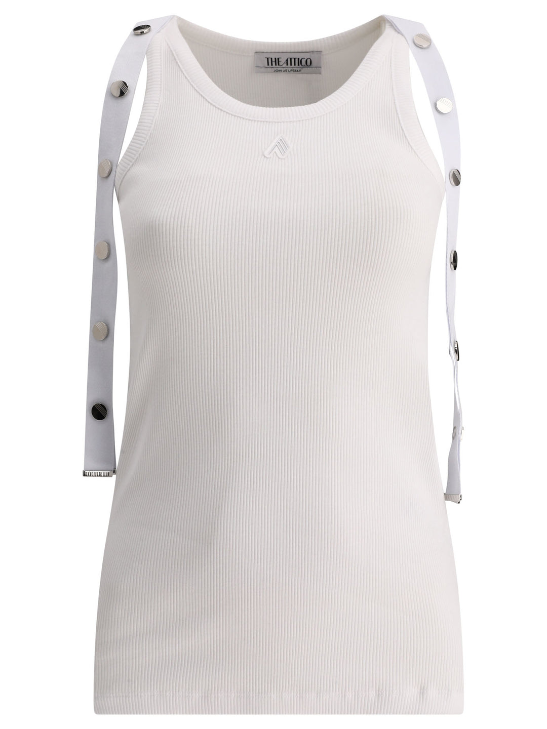 Trimmed Tank Top Top Bianco