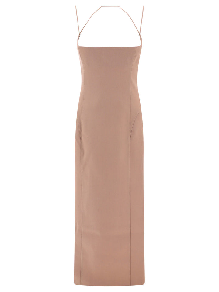 Gabardine Midi Dress Abiti Beige