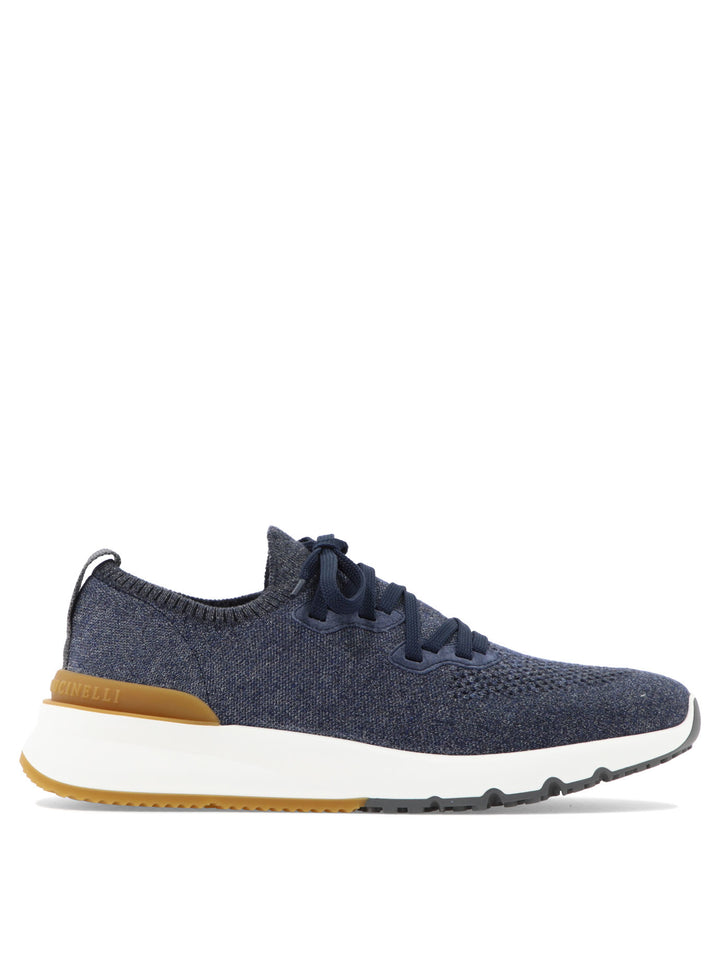 Cotton Chiné Knit Sneakers Sneakers & Slip-On Blu