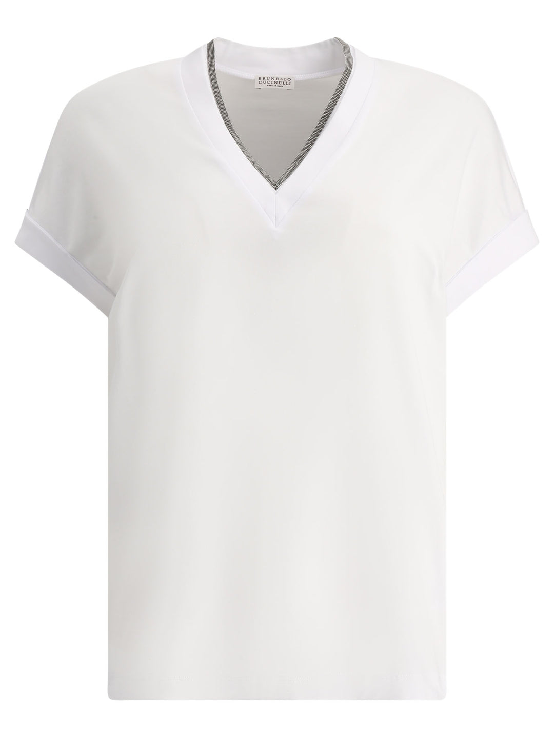 Precious Neckline T-Shirts Bianco