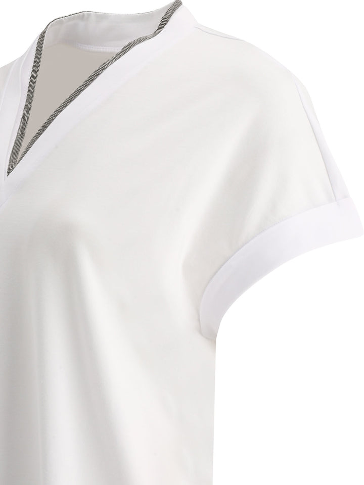 Precious Neckline T-Shirts Bianco