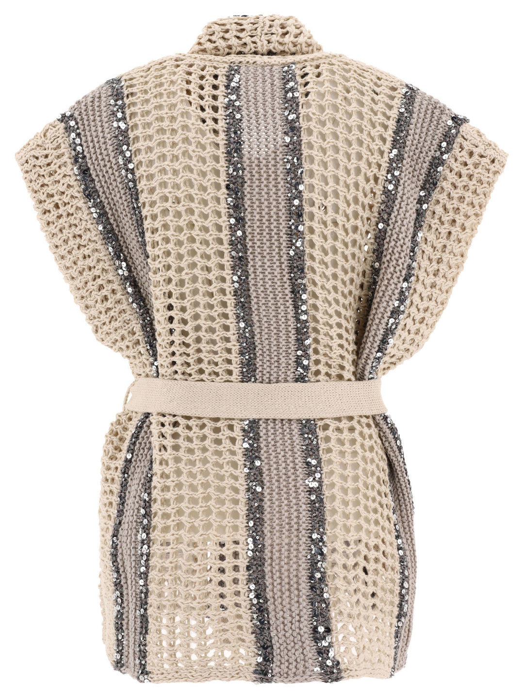 Sequin Embellished Cardigan Knitwear Beige