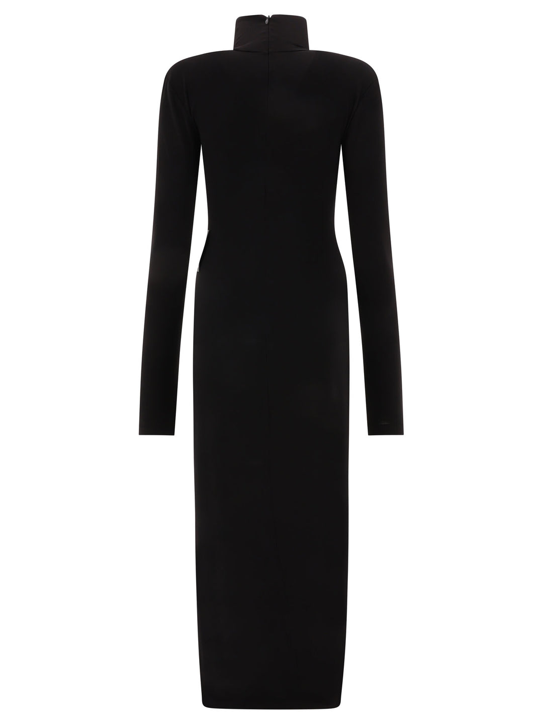 Turtleneck Side Slit Gown Abiti Nero