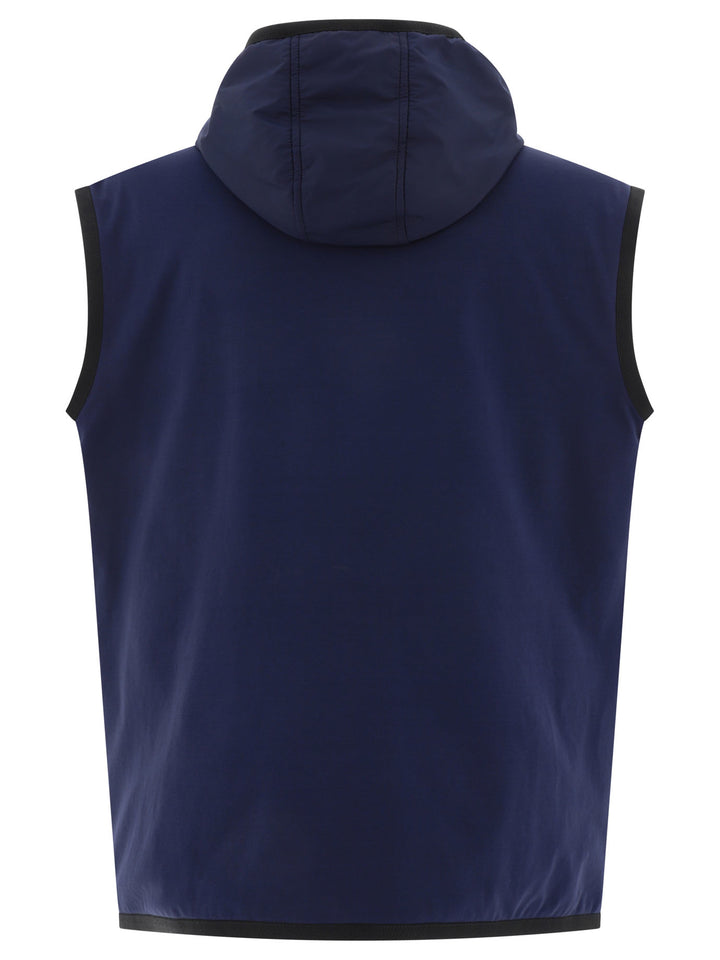 Hooded Sports Vest Giacche Blu