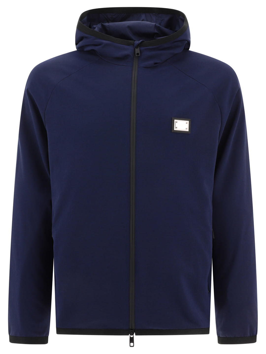 Jersey Jacket With Hood Giacche Blu