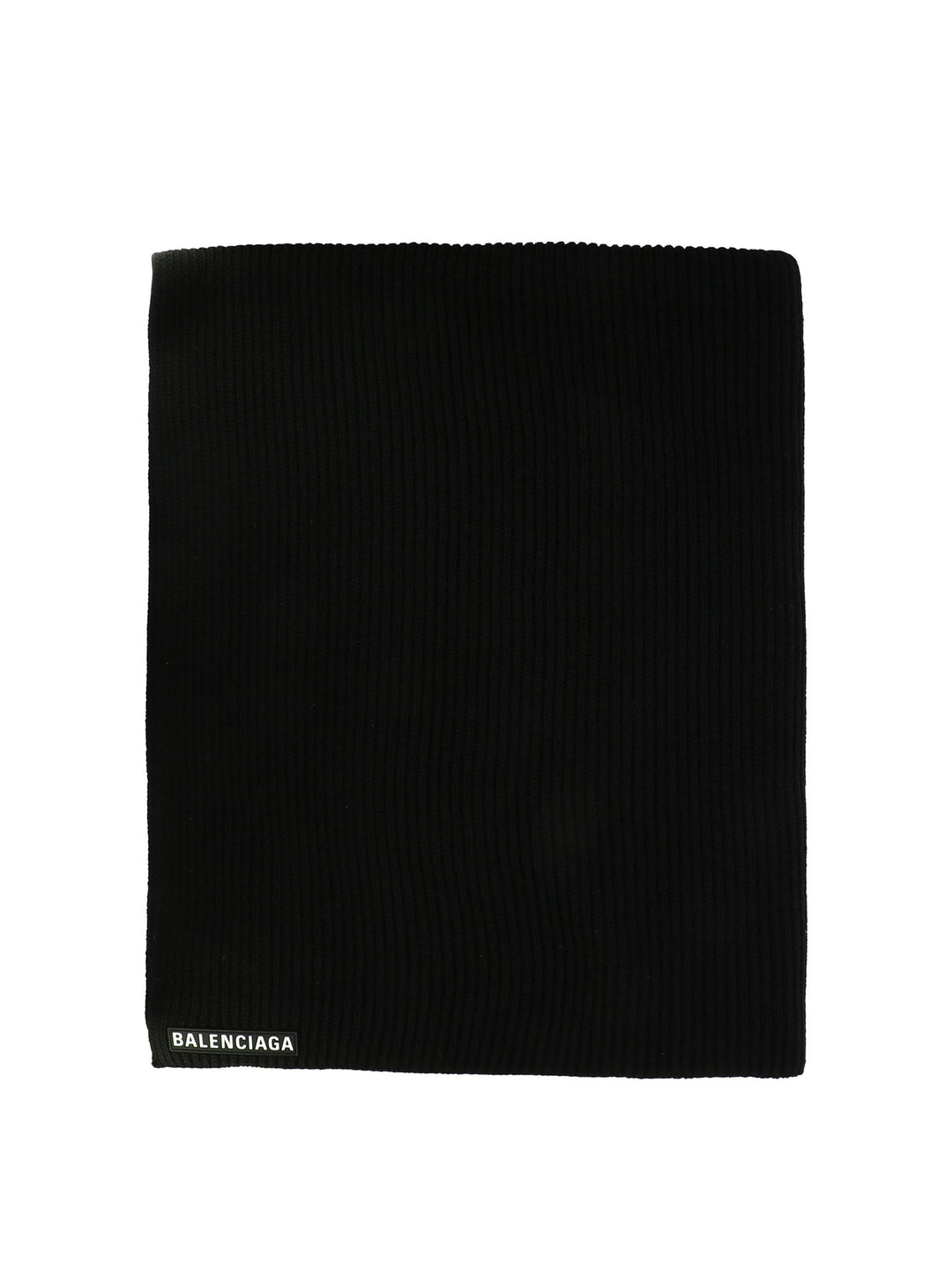 Logo-Patch Wool Scarf Scarves Nero