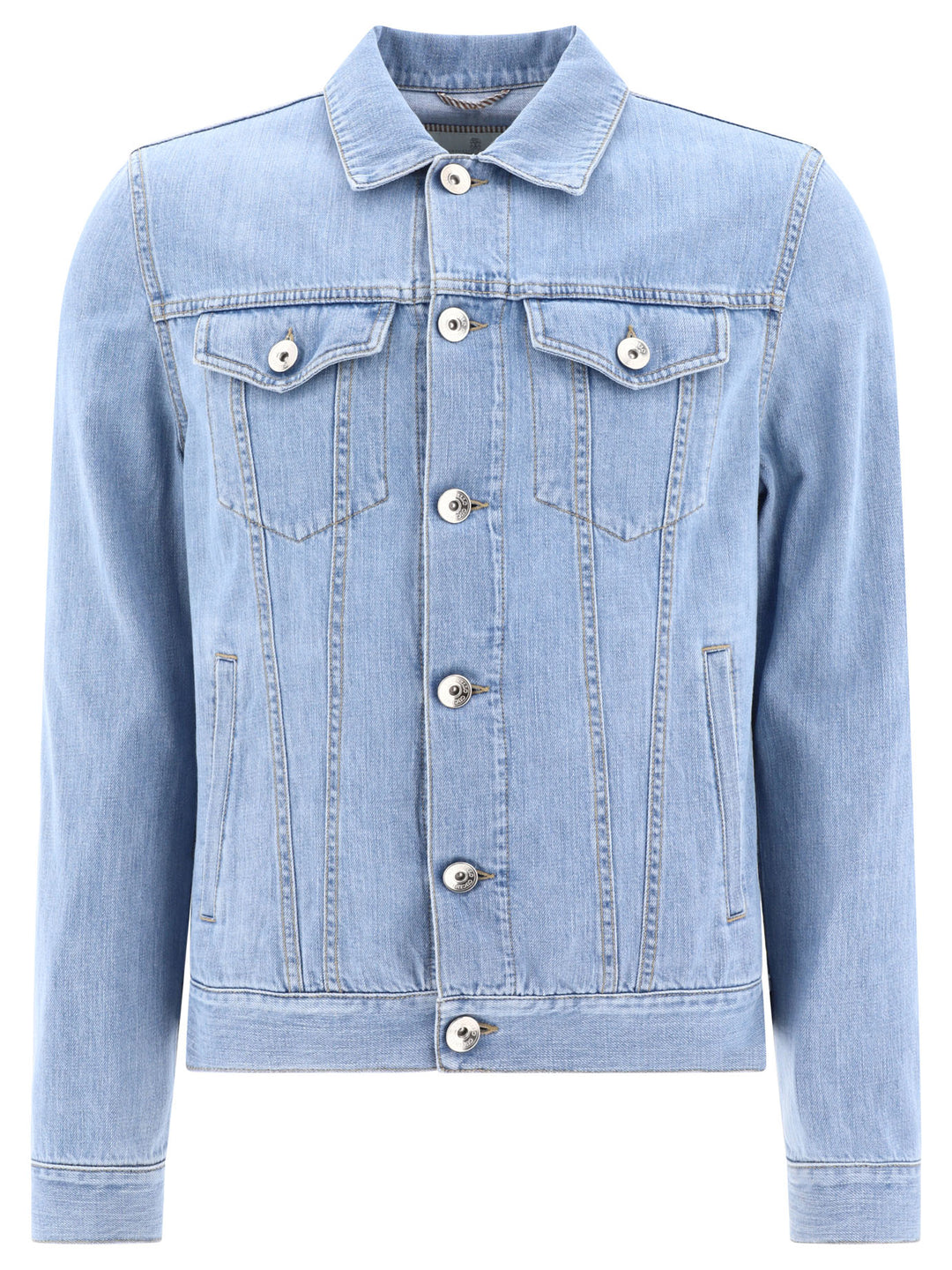 Lightweight Denim Four-Pocket Jacket Giacche Celeste