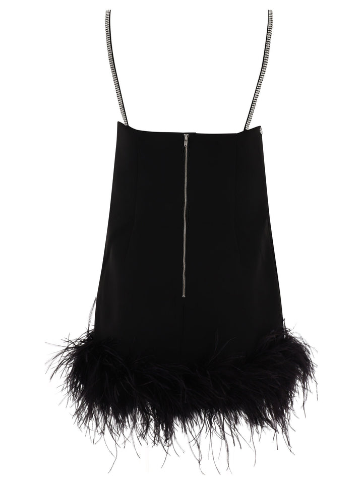 Crepe Feather Swing Dress Abiti Nero