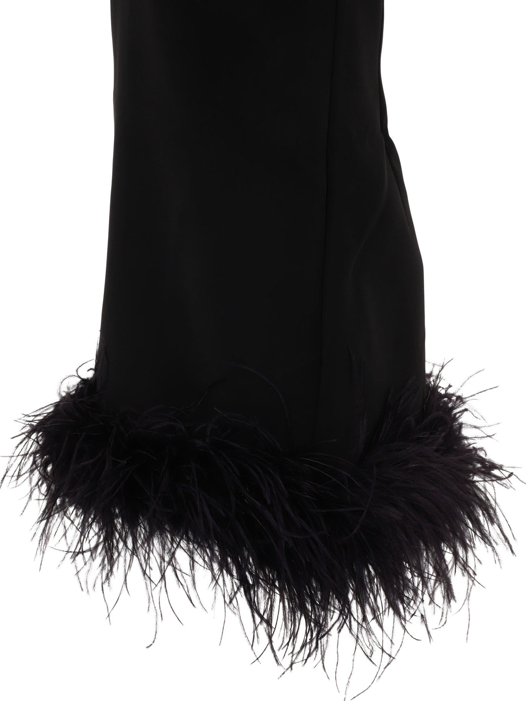 Crepe Feather Swing Dress Abiti Nero