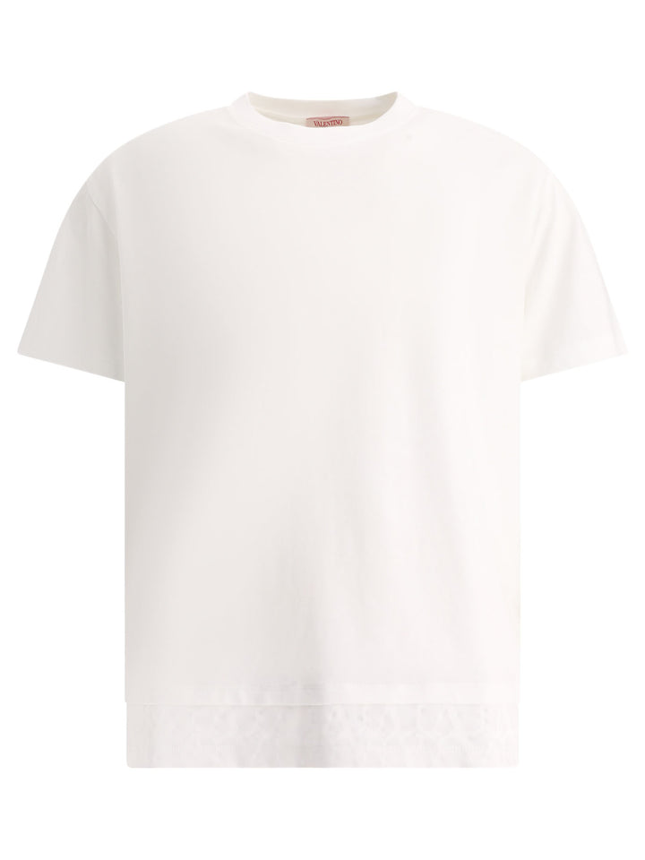 T-Shirt With Toile Iconographe Detail T-Shirts Bianco