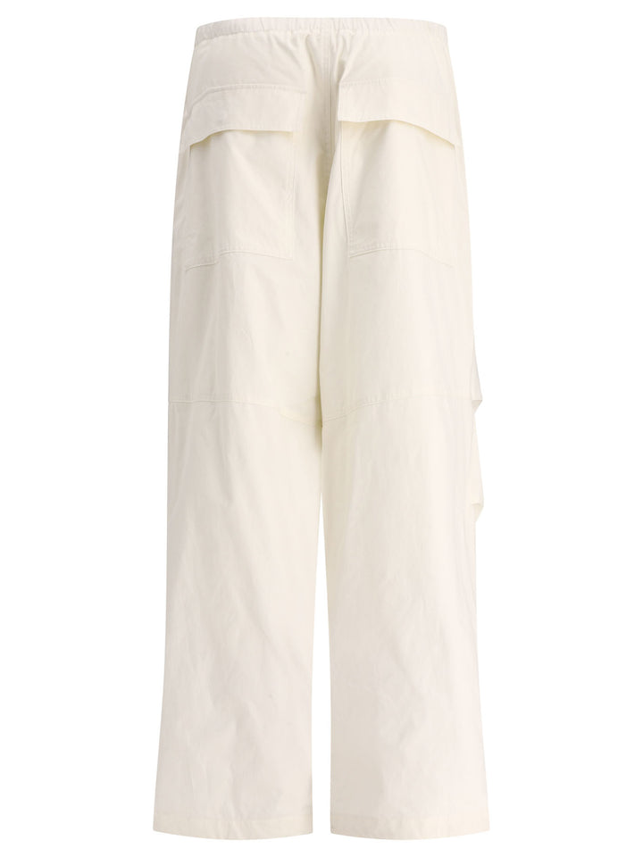 With Knee Plea Trousers Bianco