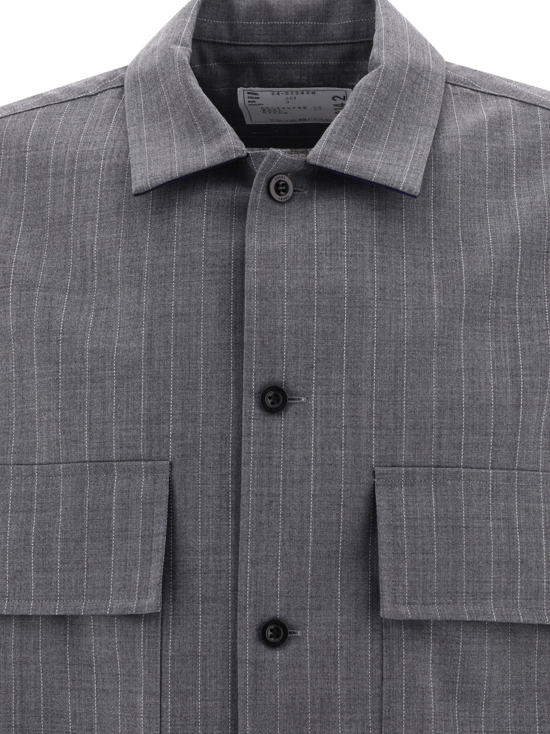 Pinstripe Shirt With Pockets Shirts Grey