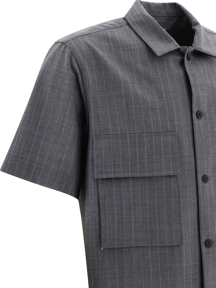 Pinstripe Shirt With Pockets Shirts Grey