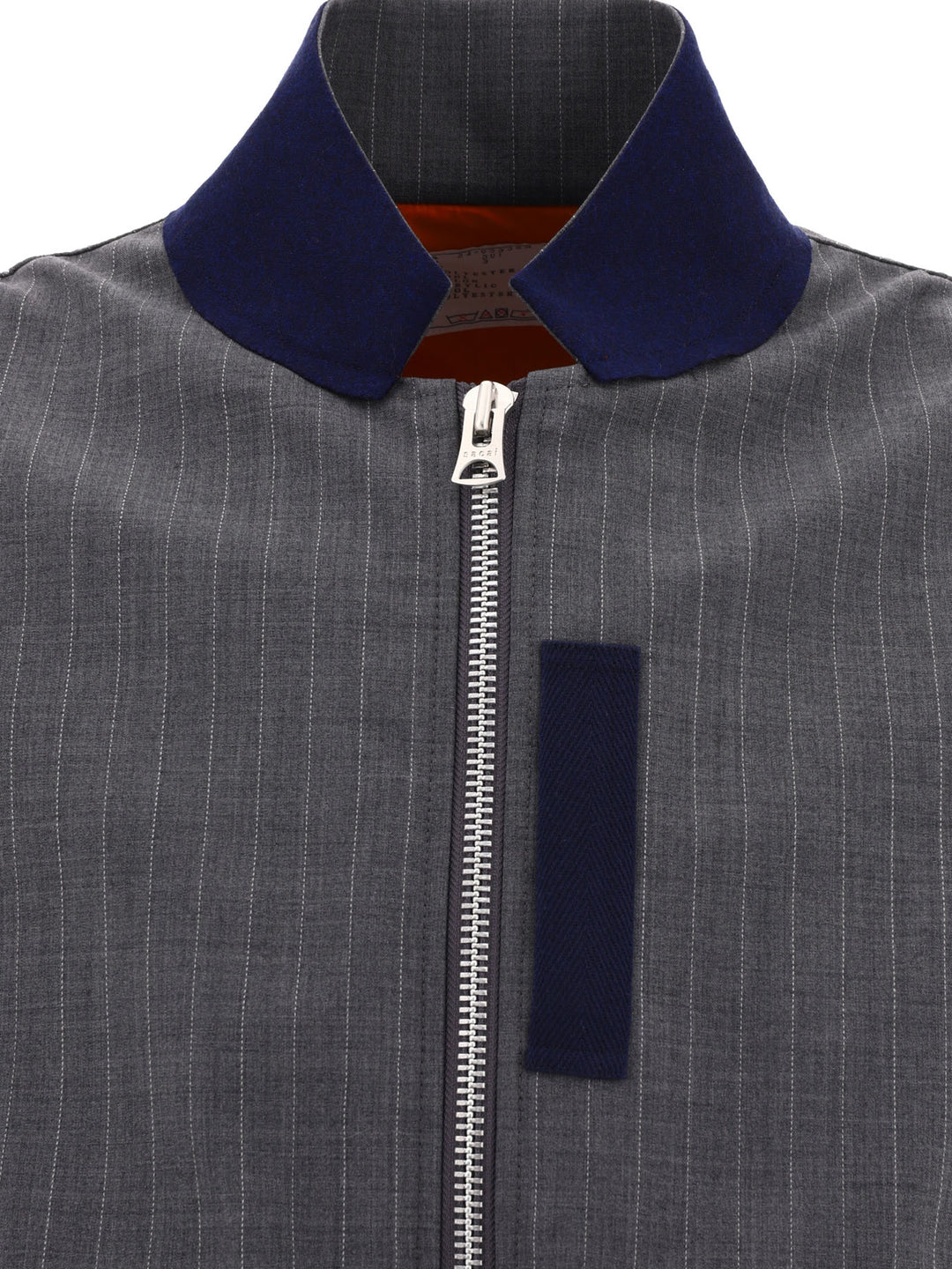 Pinstriped Bomber Jacket Giacche Grey