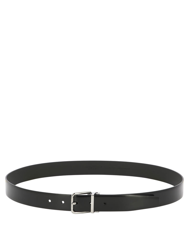 Brushed Calfskin Leather Belt Cinture Nero