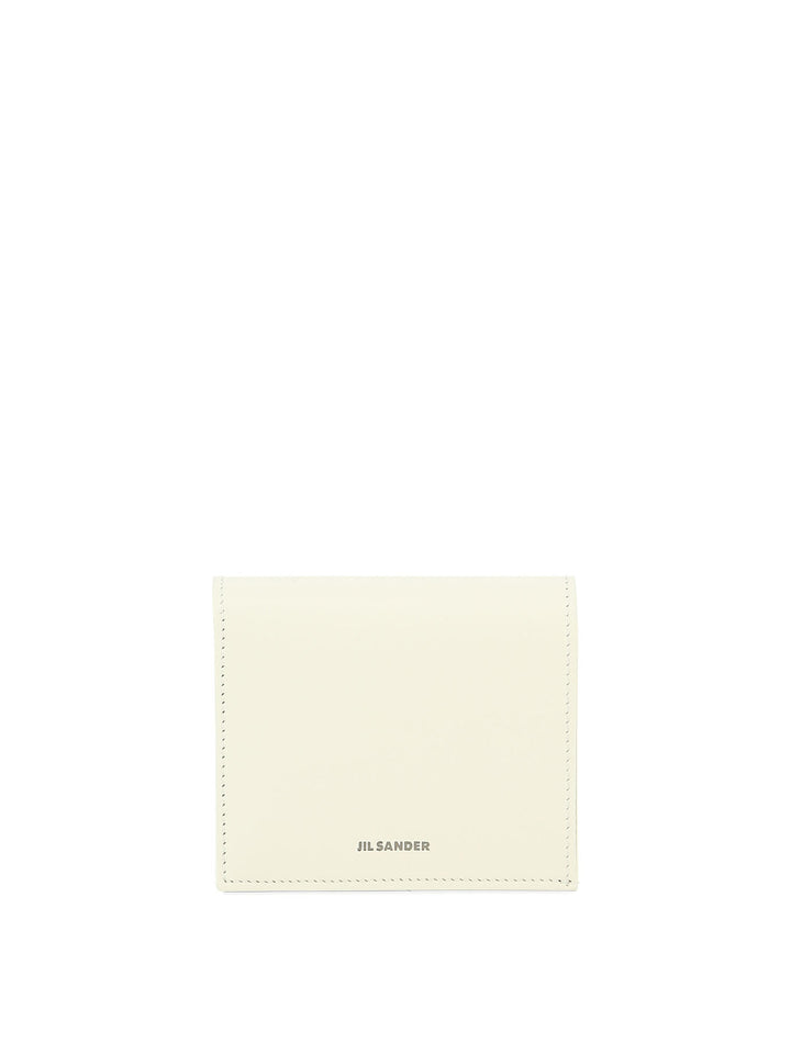 Folded Wallet With Embossed Jil Sander Logo V Wallets & Card Holders Bianco