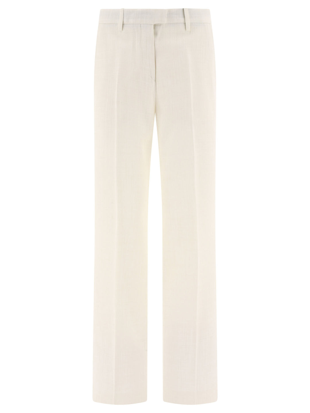 Slub Fabric Trousers Bianco