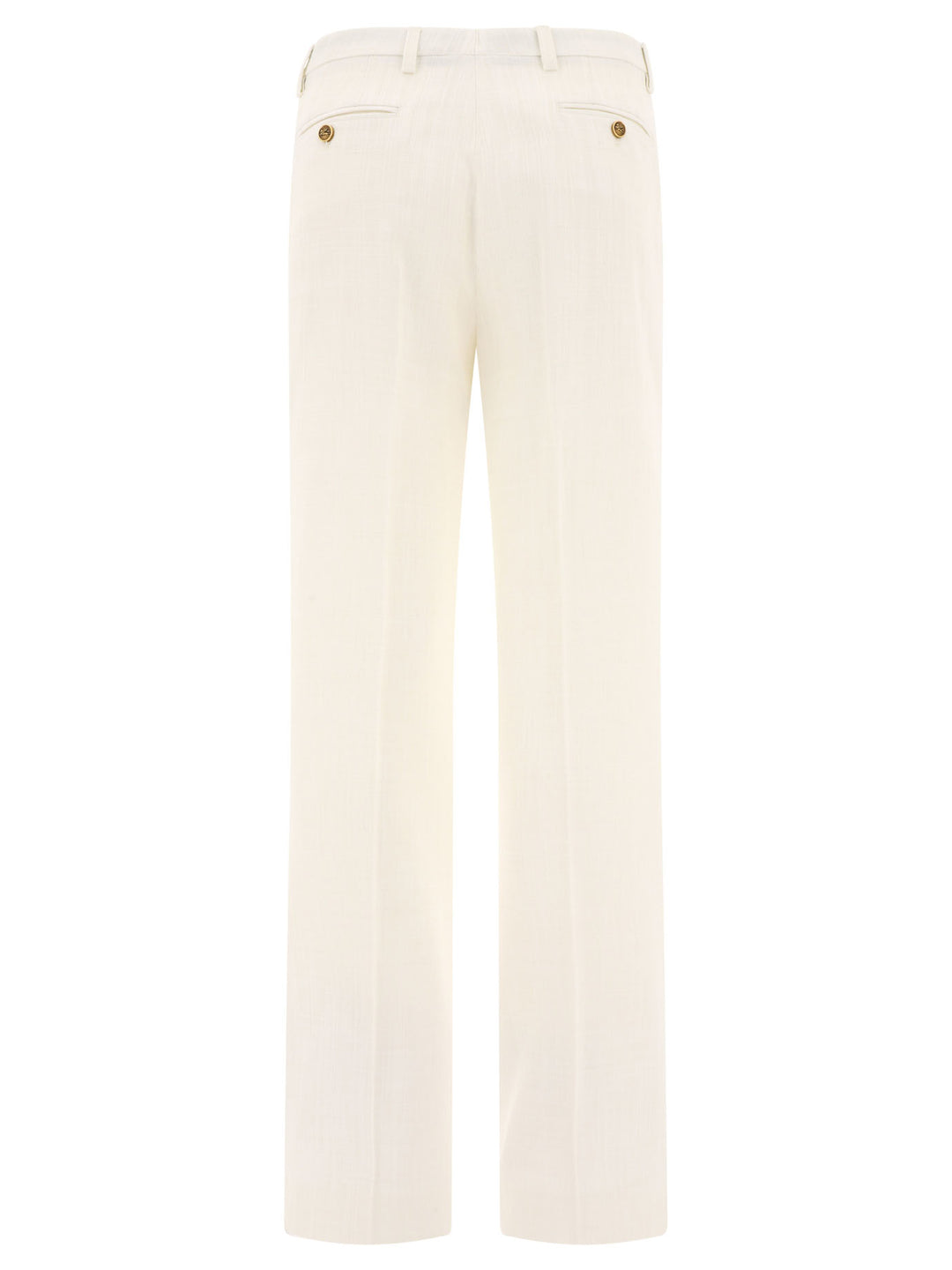 Slub Fabric Trousers Bianco