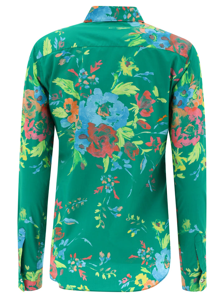 Shirt With Floral Print Shirts Verde