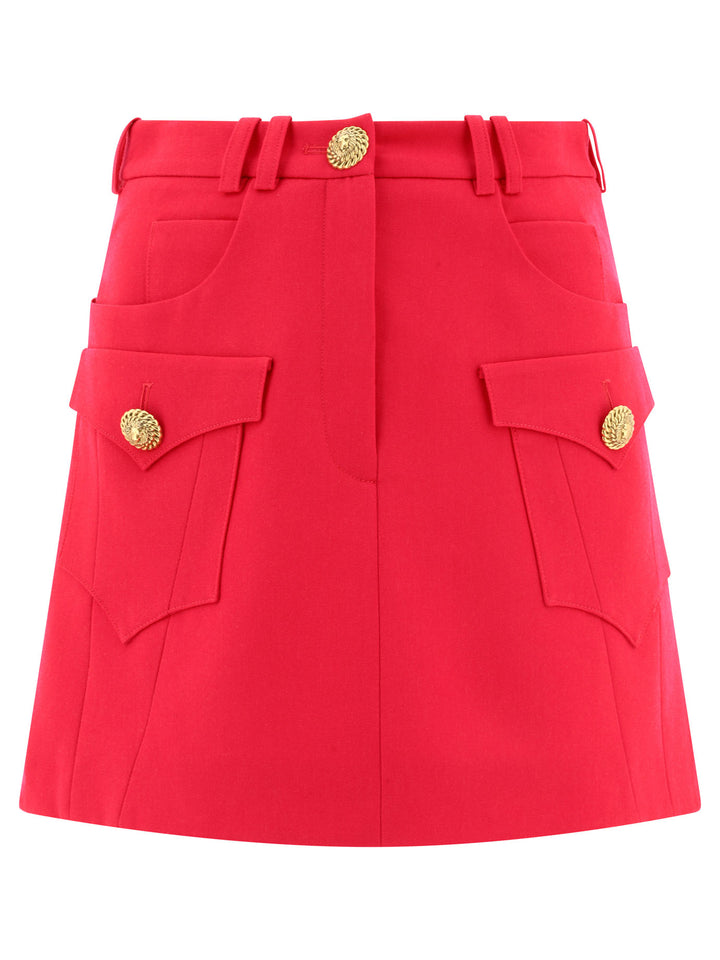 Western A-Line Cut-Out Skirt Gonne Fucsia