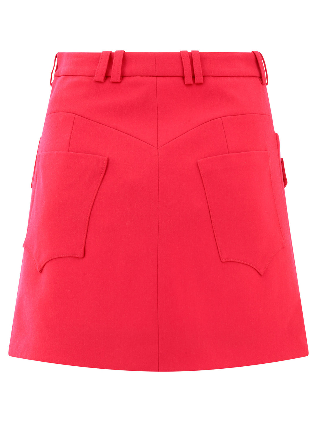 Western A-Line Cut-Out Skirt Gonne Fucsia