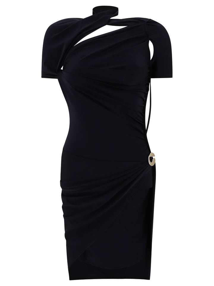 Asymmetric Draped Dress Abiti Nero