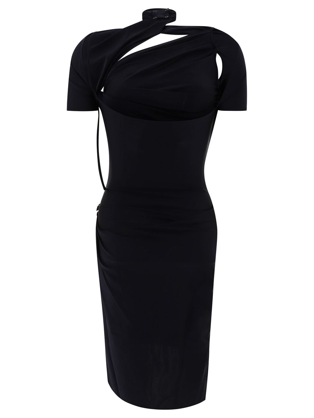 Asymmetric Draped Dress Abiti Nero