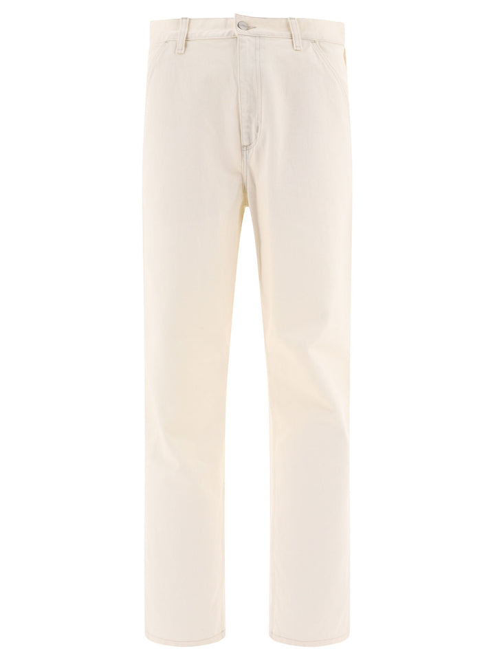 Single Knee Trousers Bianco