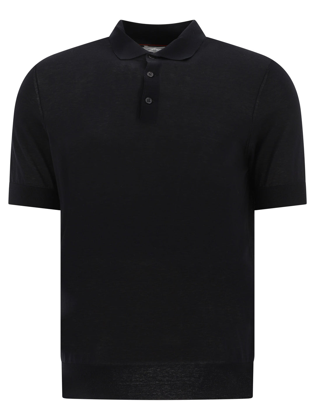 Polo Shirt In Cotton And Linen Blend Polo Shirts Nero