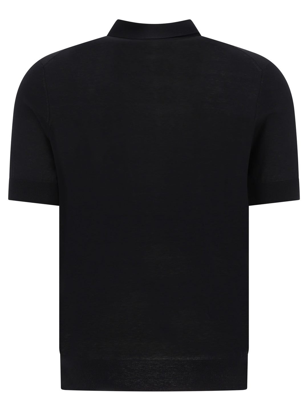 Polo Shirt In Cotton And Linen Blend Polo Shirts Nero