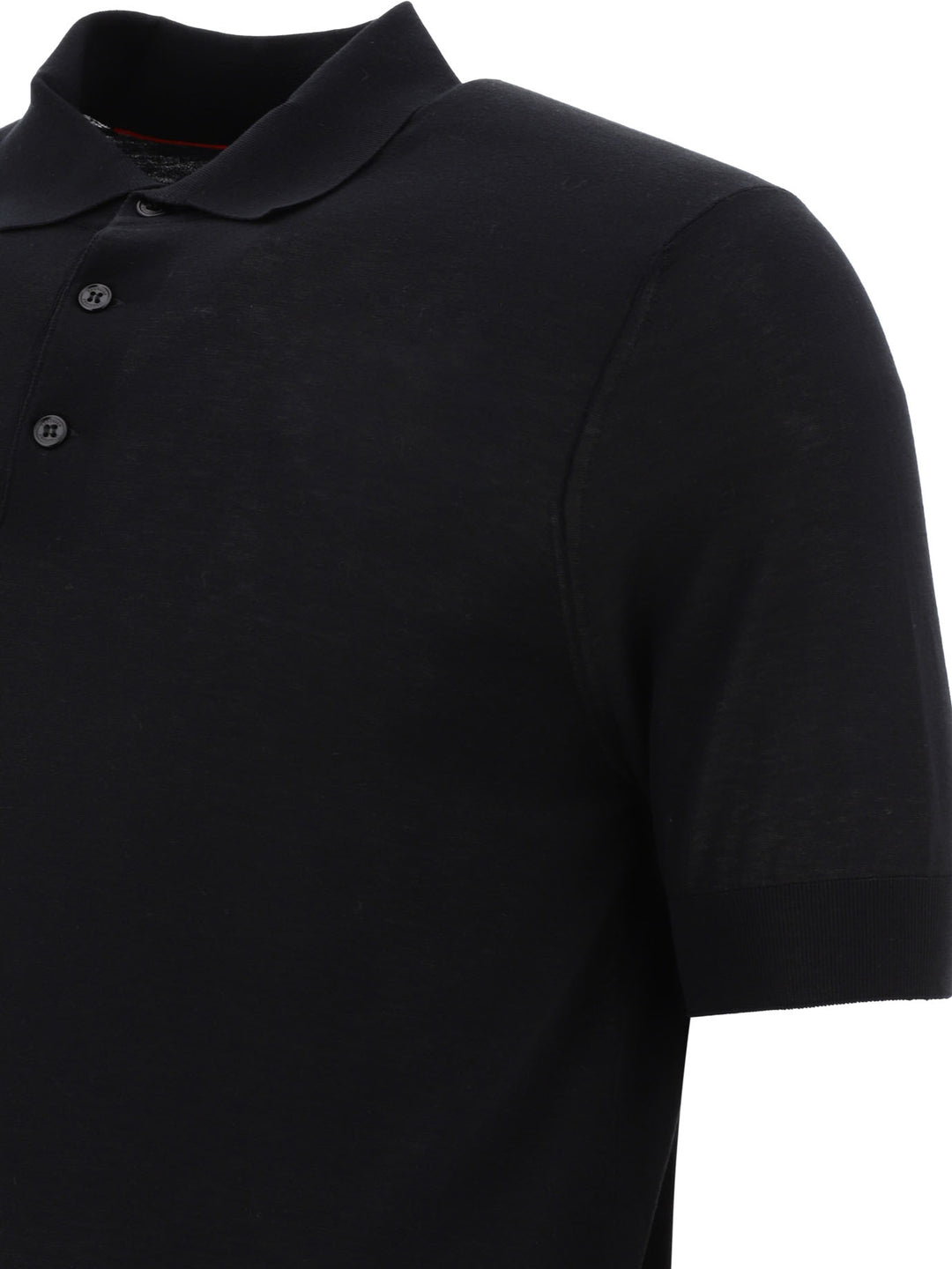 Polo Shirt In Cotton And Linen Blend Polo Shirts Nero