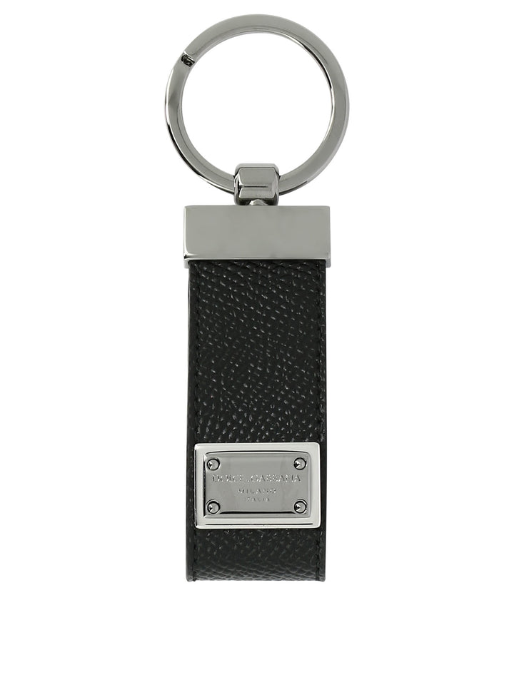 Keychain With Logo Tag Key Holders & Charms Nero