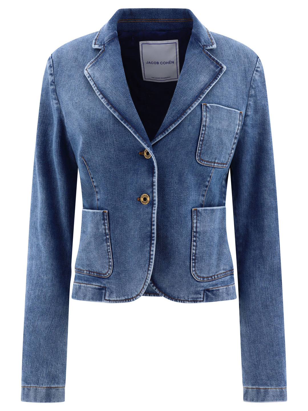 Denim Blazer Giacche Celeste