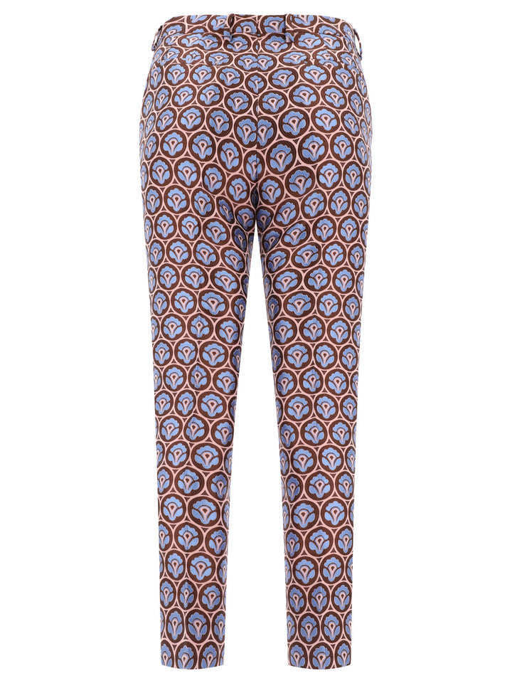 Shiny Jacquard Trousers Celeste