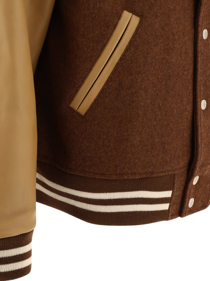 Varsity Bomber Jacket Giacche Marrone