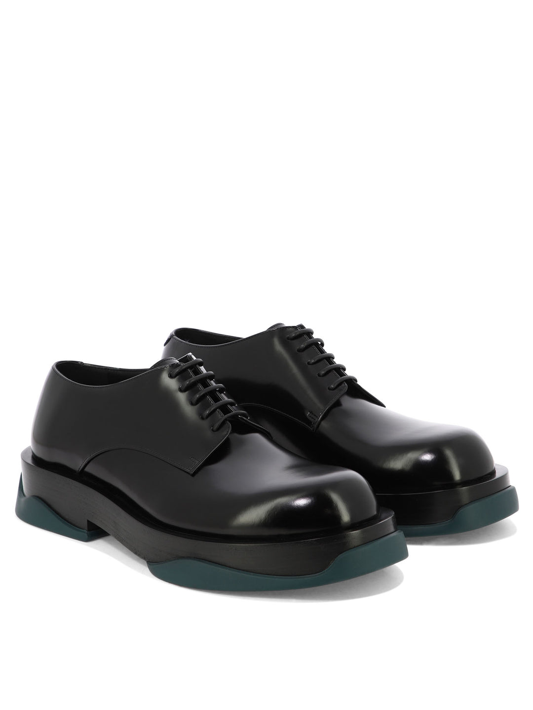 With Contrasting Sole Lace-Up Shoes Nero