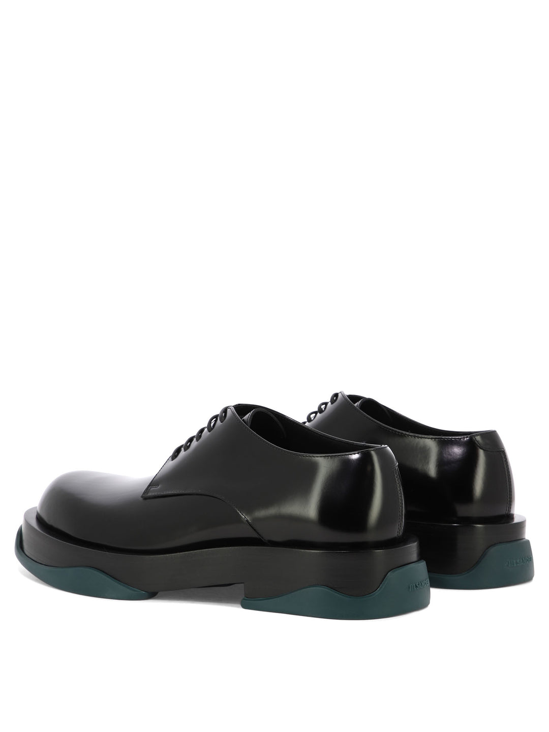 With Contrasting Sole Lace-Up Shoes Nero